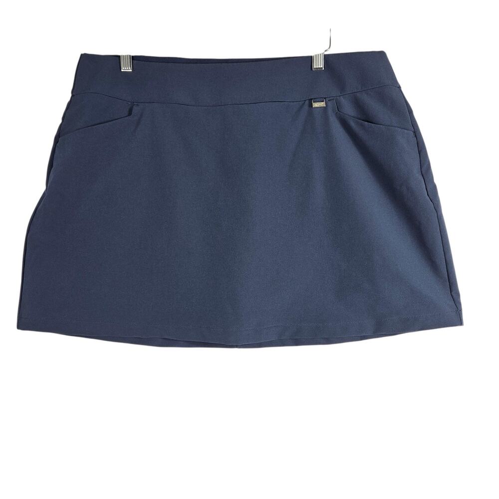 Greg Norman Golf Skort Women XL Blue 17" Length Pull On Stretch Athletic PlayDry